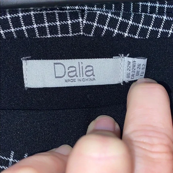 Women’s Dalia Black and White Checkered Pants - Picture 2 of 3